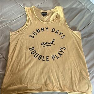 Aeropostale Yellow Graphic Women's Tank Top